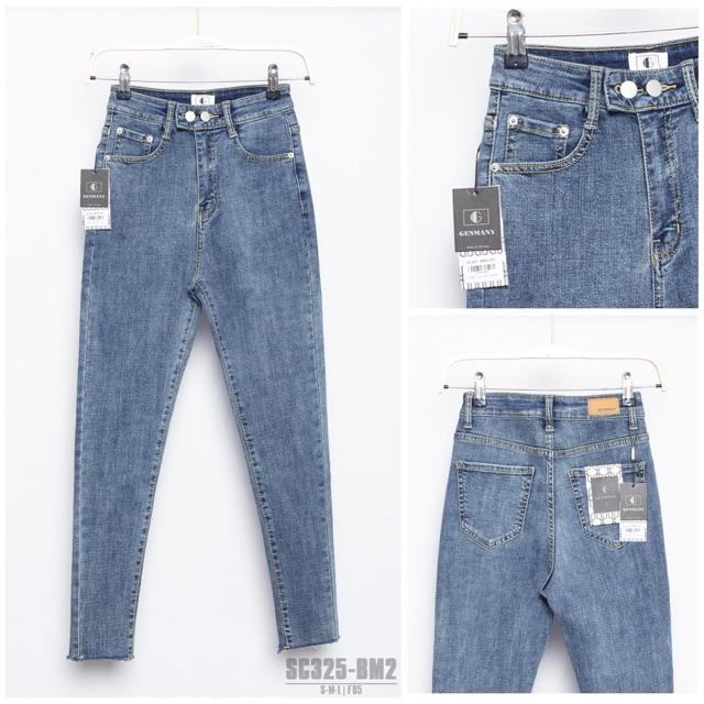 QUẦN JEANS 2 nút CẠP SIÊU CAO VẢI ĐẸP CO GIÃN