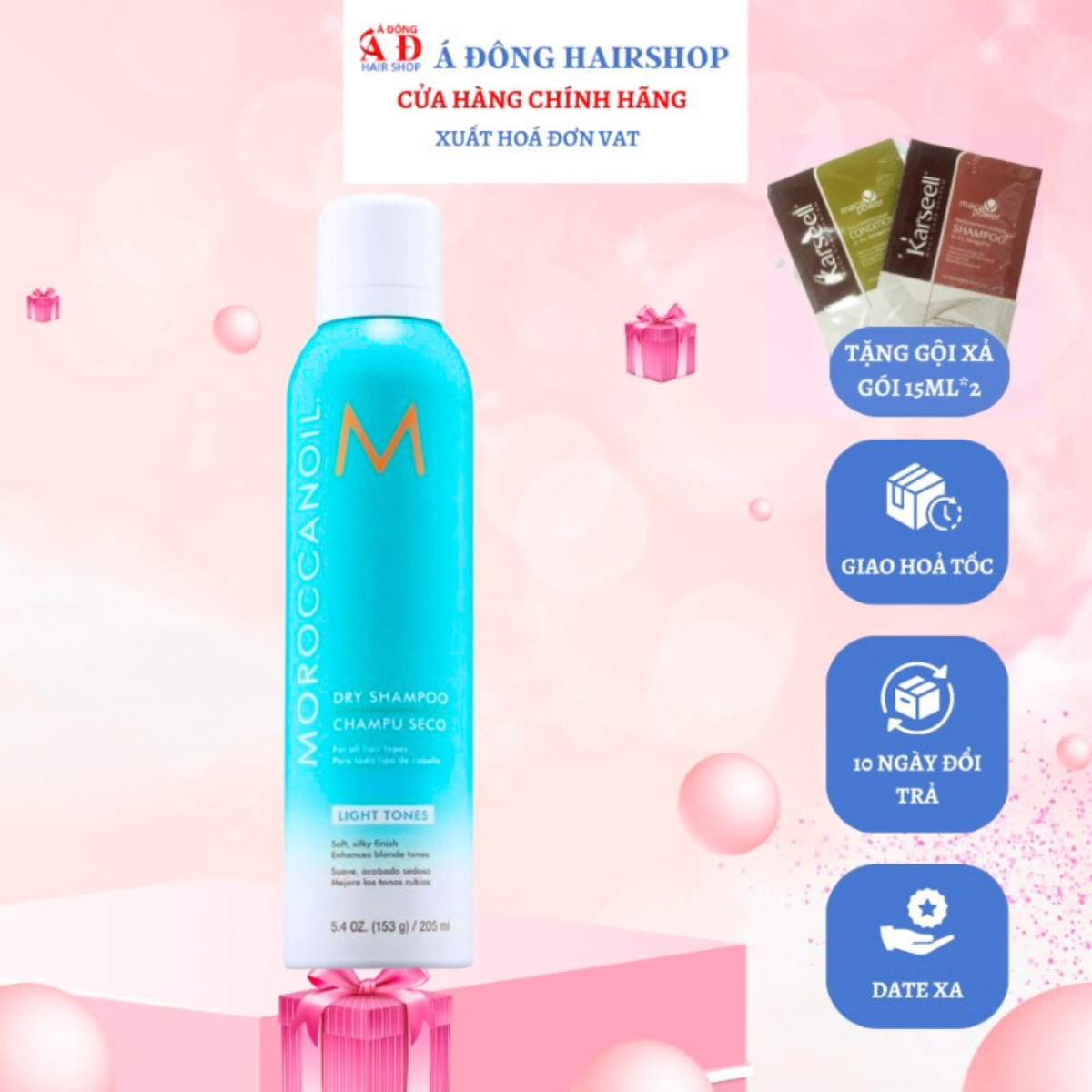 DẦU GỘI KHÔ MOROCCANOIL DARK - LIGHT TONES DRY SHAMPOO TUỲ CHỌN THEO NỀN SÁNG TỐI