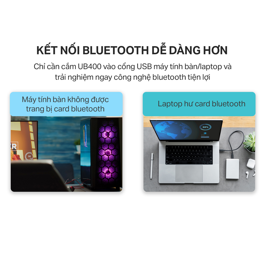 Hình ảnh Bộ Thu Phát Bluetooth TP-Link UB400 USB Nano Bluetooth 4.0 - Hàng Chính Hãng