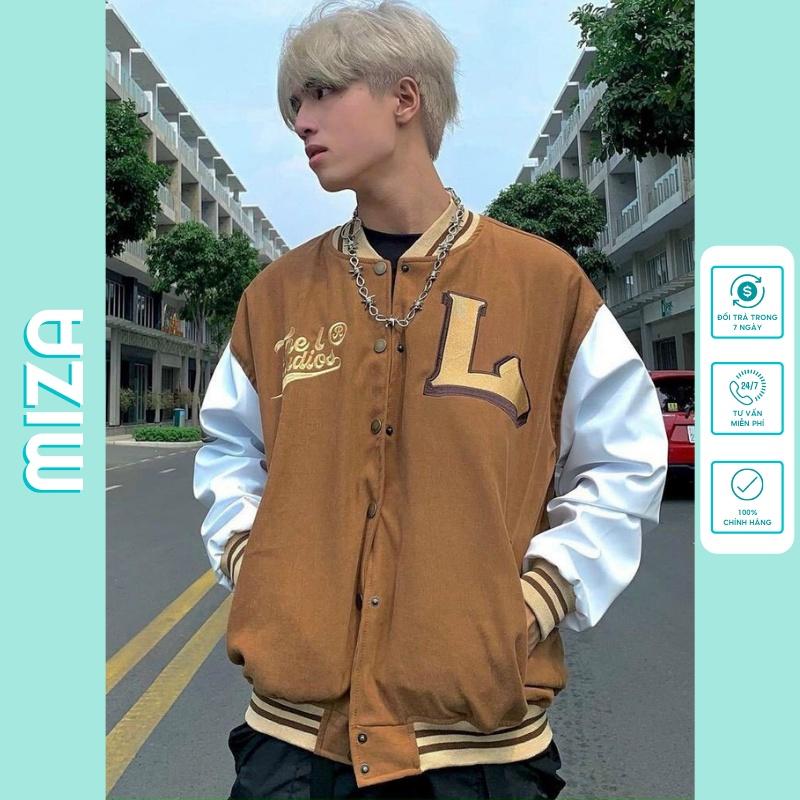 Áo khoác bomber nhung nam nữ unisex gió jacket cúc bấm form rộng local brand ulzzang phong cách hàn quốc đep chữ L