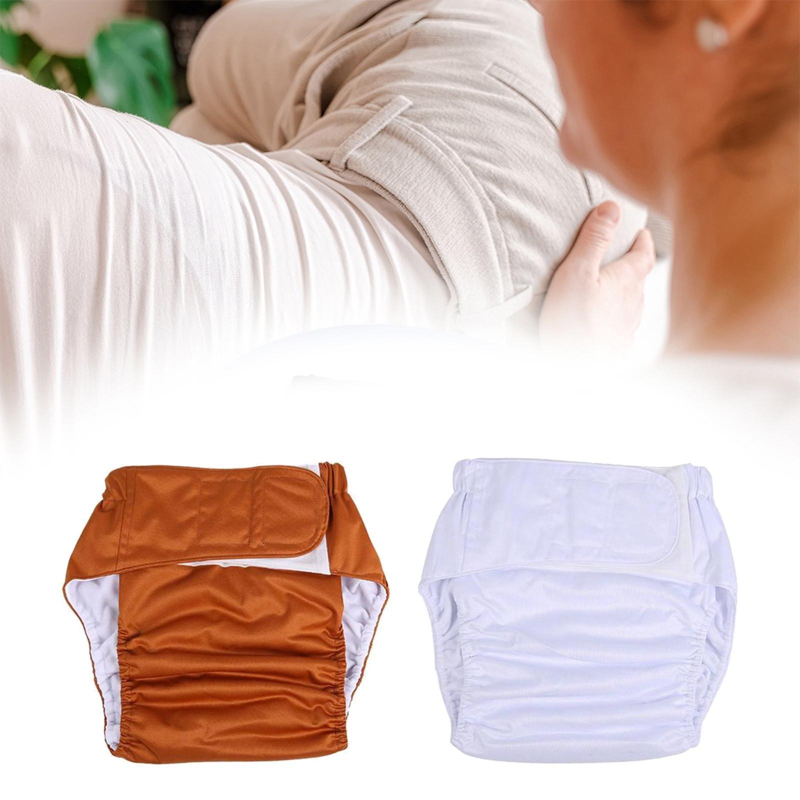 2x Reusable Adult Cloth Diaper Washable Nappy for Men Women Breathable