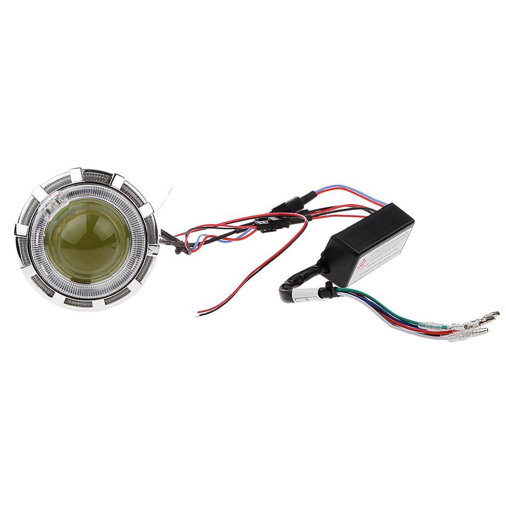 2.8" Motorcycle Universal LED  Headlight Bulb w/Angel Demon Eyes