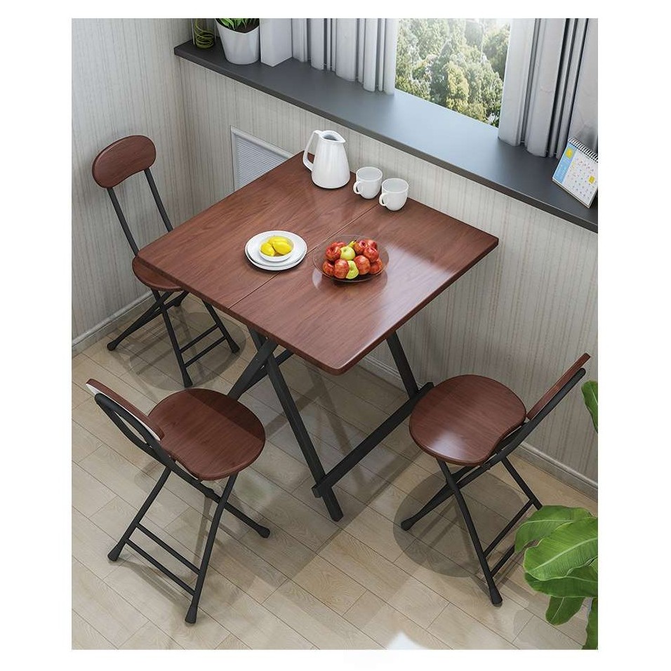 Bàn ghế ăn cơm gấp gọn kích thước bàn 80x80cm