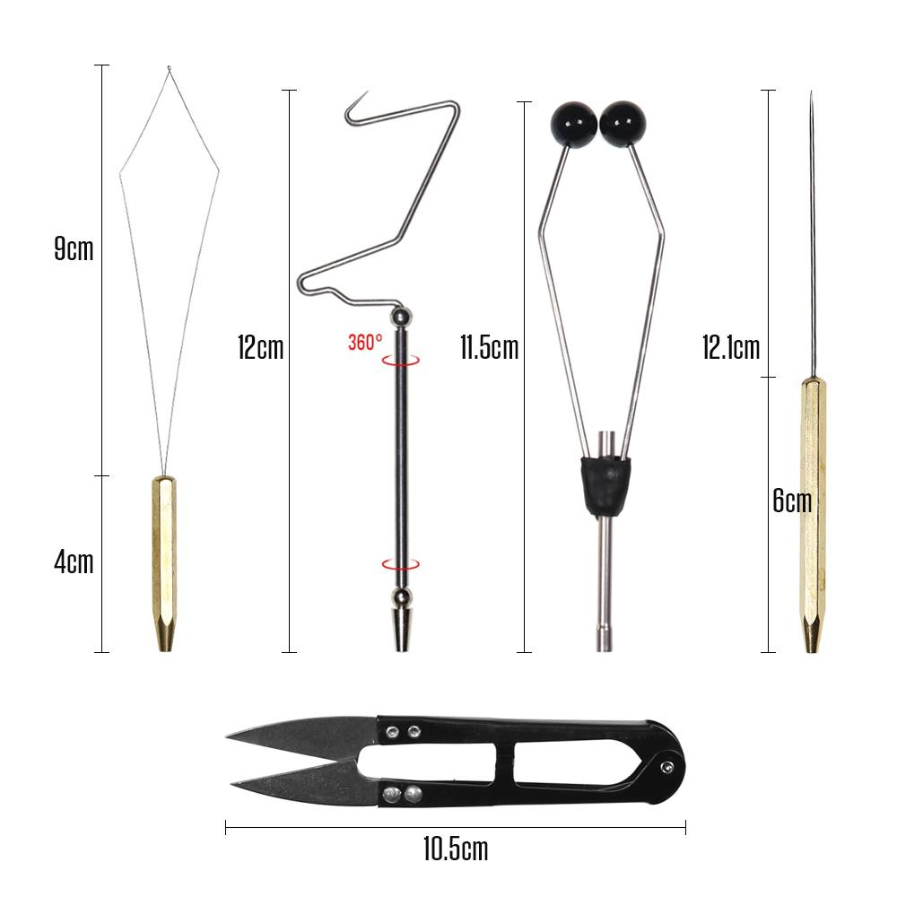 Fly Tying Tools Combo Kit Fly Tying Vise Bobbin Holder Threader Needle Whip Finisher Scissors