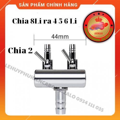 Van Inox Chia Khí Oxy/Co2 Khóa Điều Chỉnh - Đầu 8 Li Ra 4 5 6Li Chia 2 4 6 8