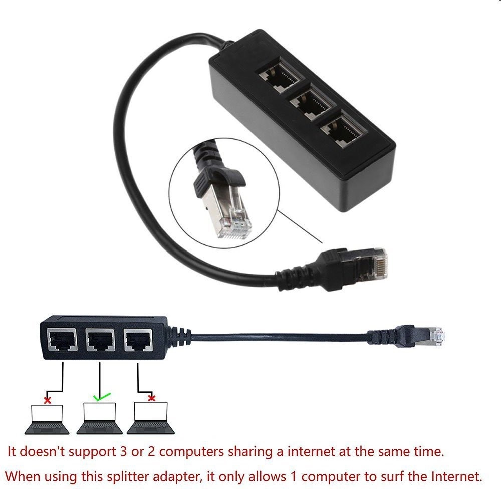 Cáp Chia Cổng Mạng LAN RJ45 1 Sang 3 Cổng - Hàng Nhập Khẩu