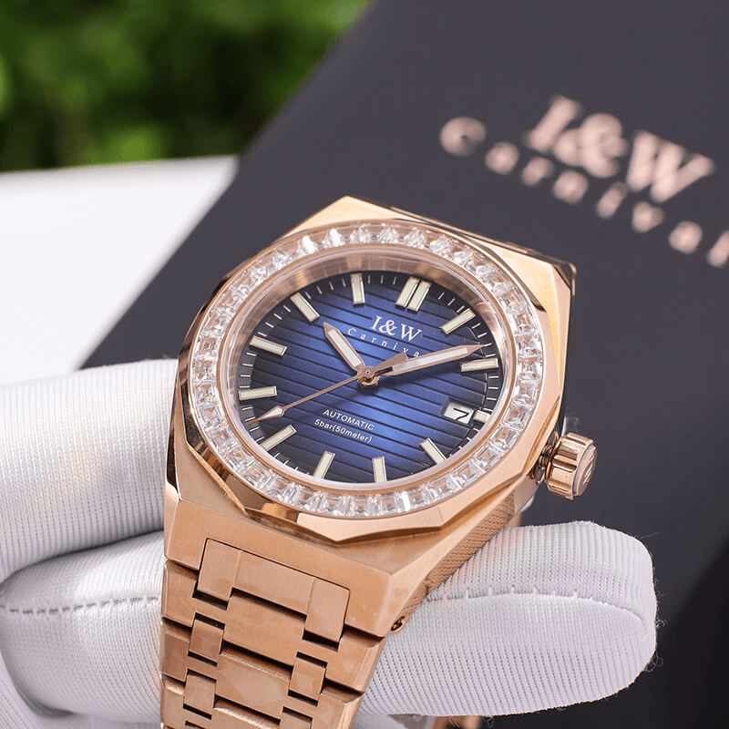 Đồng Hồ Nam I&amp;W Carnival 733G4 Chính Hãng Full Box Chống Nước Kính Chống Xước Dây Thép Cao Cấp BH 60T (Máy Cơ Tự Động)