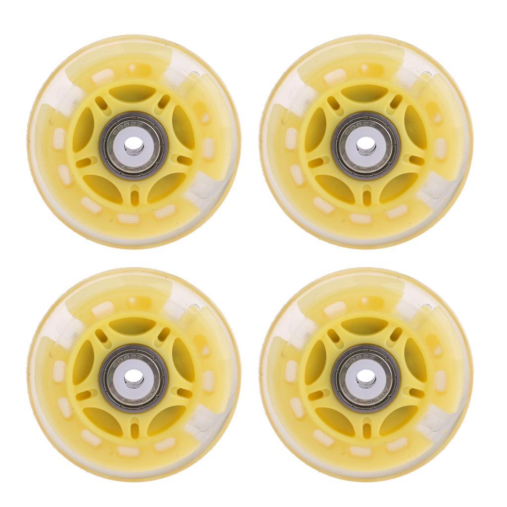 4Pcs Inline Sliding Flash PU Roller Skate Wheels for Skating Shoes
