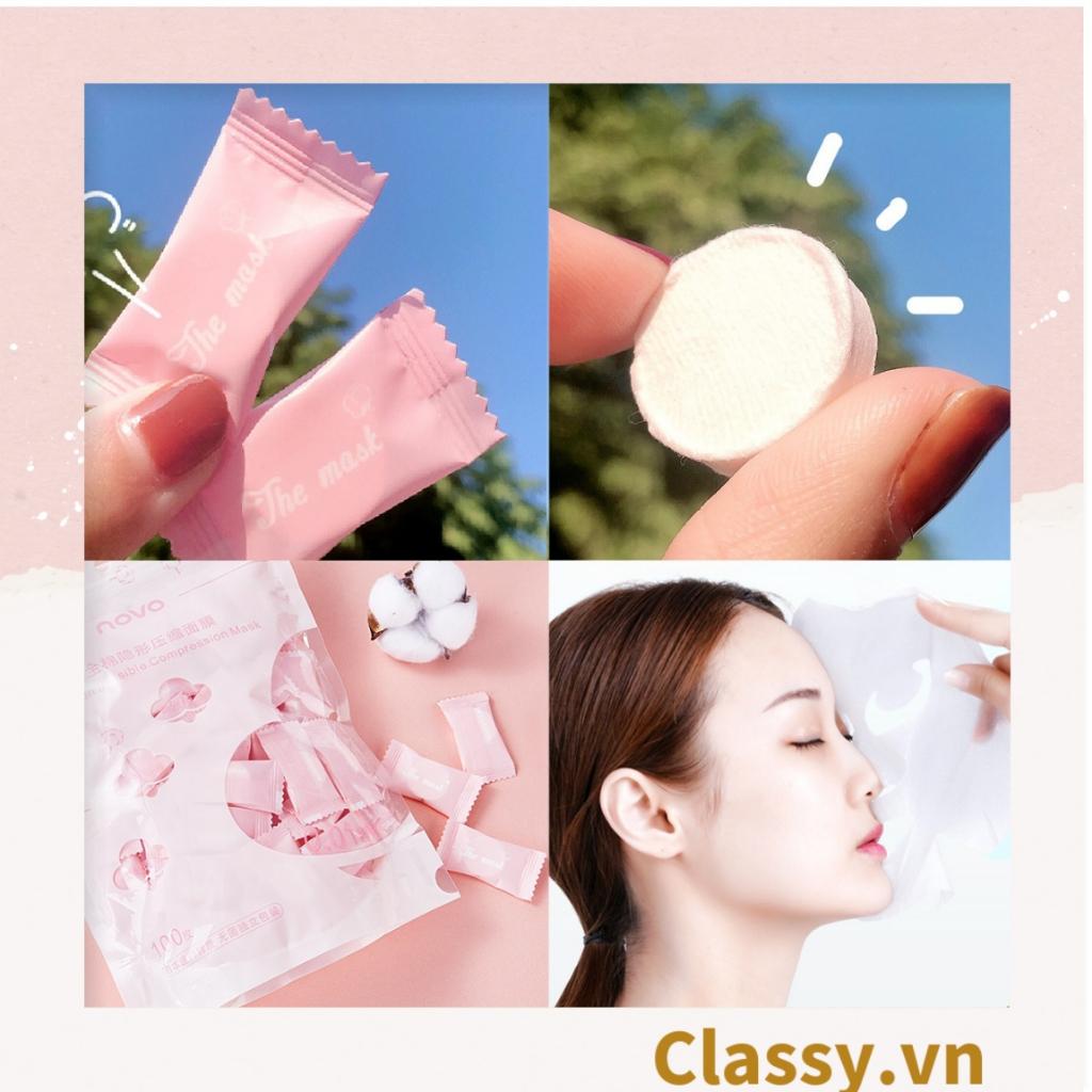 Khăn giấy nén Classy , mặt nạ nén chất liệu Cotton, bỏ túi du lịch tiện lợi THE MASK PK952