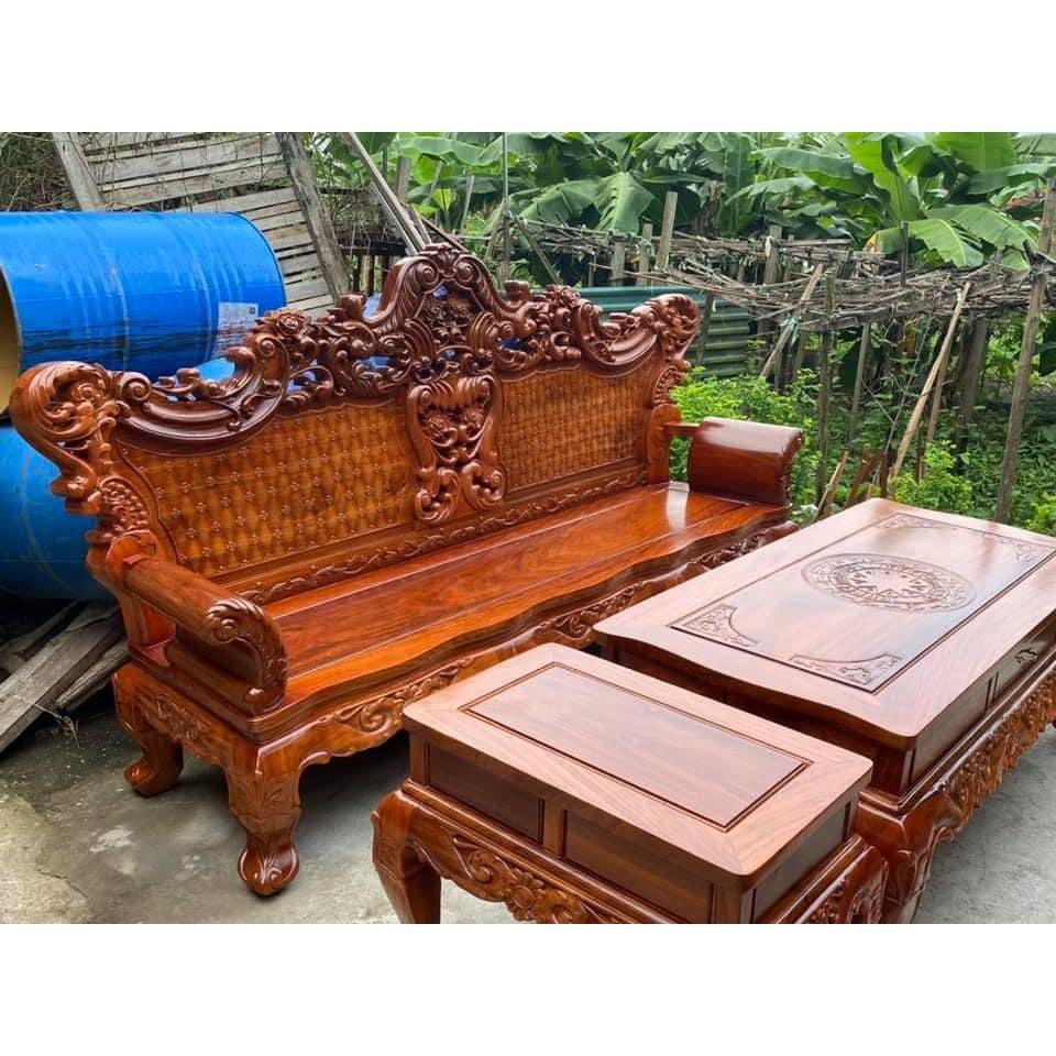 Bàn Ghế Luois Hoàng Gia gỗ Xà Cừ Đỏ