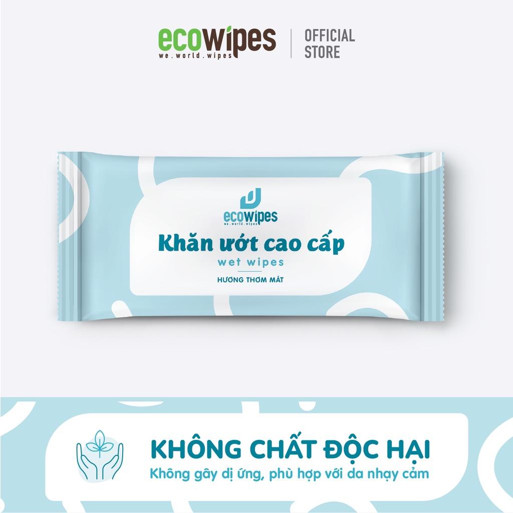Lốc 20 cái khăn lạnh cao cấp EcoWipes Hương Thơm Mát loại 1 tờ dùng 1 lần không cồn an toàn khi sử dụng