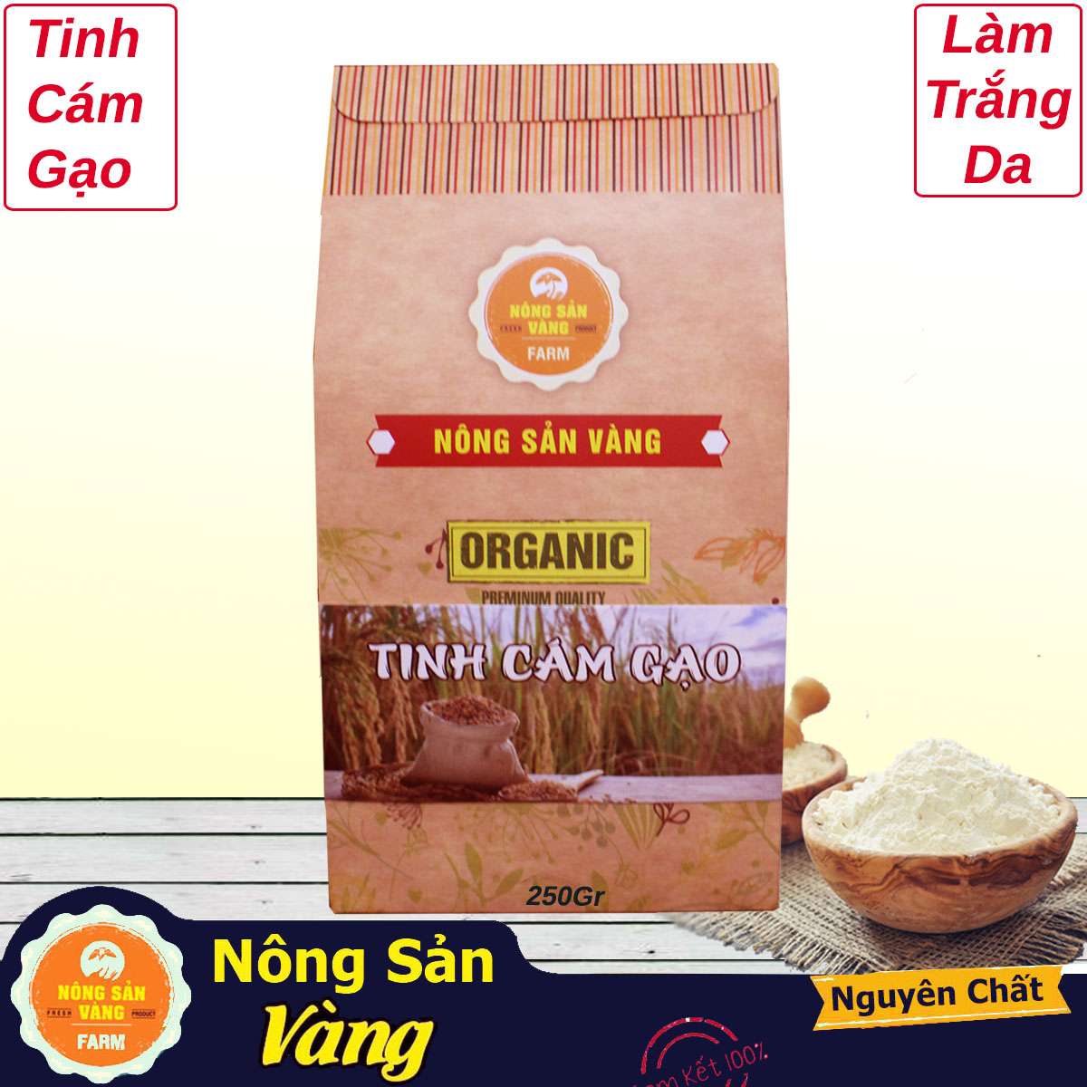 Tinh Bột Cám Gạo Nguyên Chất 250gr - Nông Sản Vàng