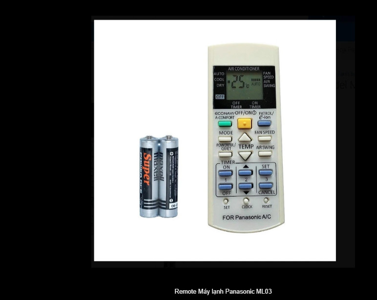 Remote Máy lạnh  ML03 hàng chính hãng chưa kèm pin