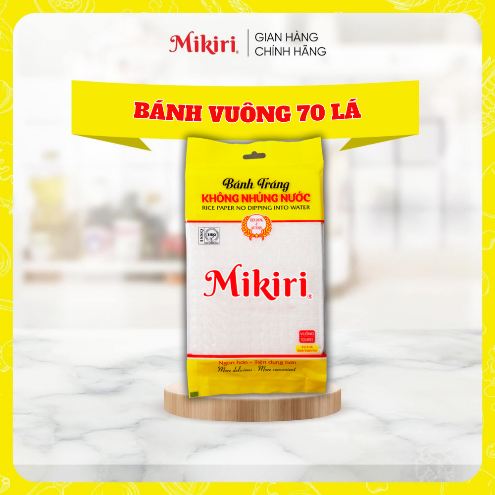 Combo lựa chọn - Bánh tráng vuông Mikiri không nhúng nước lớn 70 lá x 210gr
