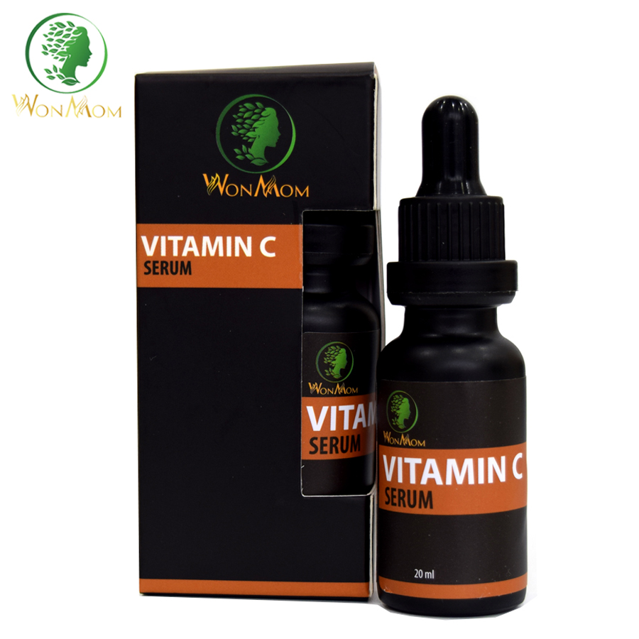 Bộ dưỡng trắng hồng, mịn màng da mặt Wonmom ( 1 serum vitamin C + 1 kem nghệ tươi )