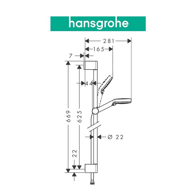 Tay sen kèm thanh trượt HANSGROHE Crometta 65 26532