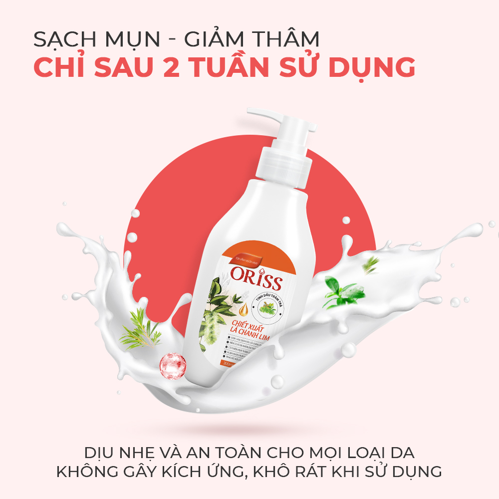 Sữa Tắm Khỏi Mụn Lưng Oriss Giảm Thâm Mụn, Viêm Nang Lông Chai 300ml