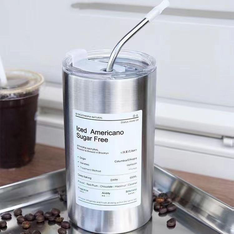 Cốc giữ nhiệt, ly giữ nhiệt INOX 600ml có ống hút AMERICANO