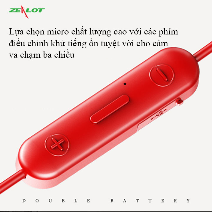 Tai nghe bluetooth Zealot không dây nhét tai phong cách thể thao hàng chính hãng