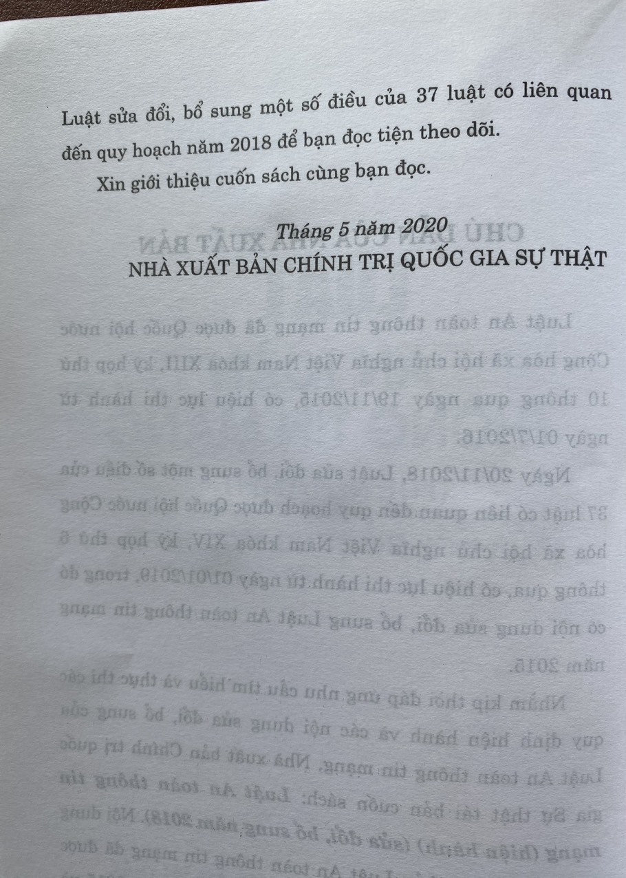 Luật An toàn thông tin mạng (hiện hành) (sửa đổi, bổ sung năm 2018)