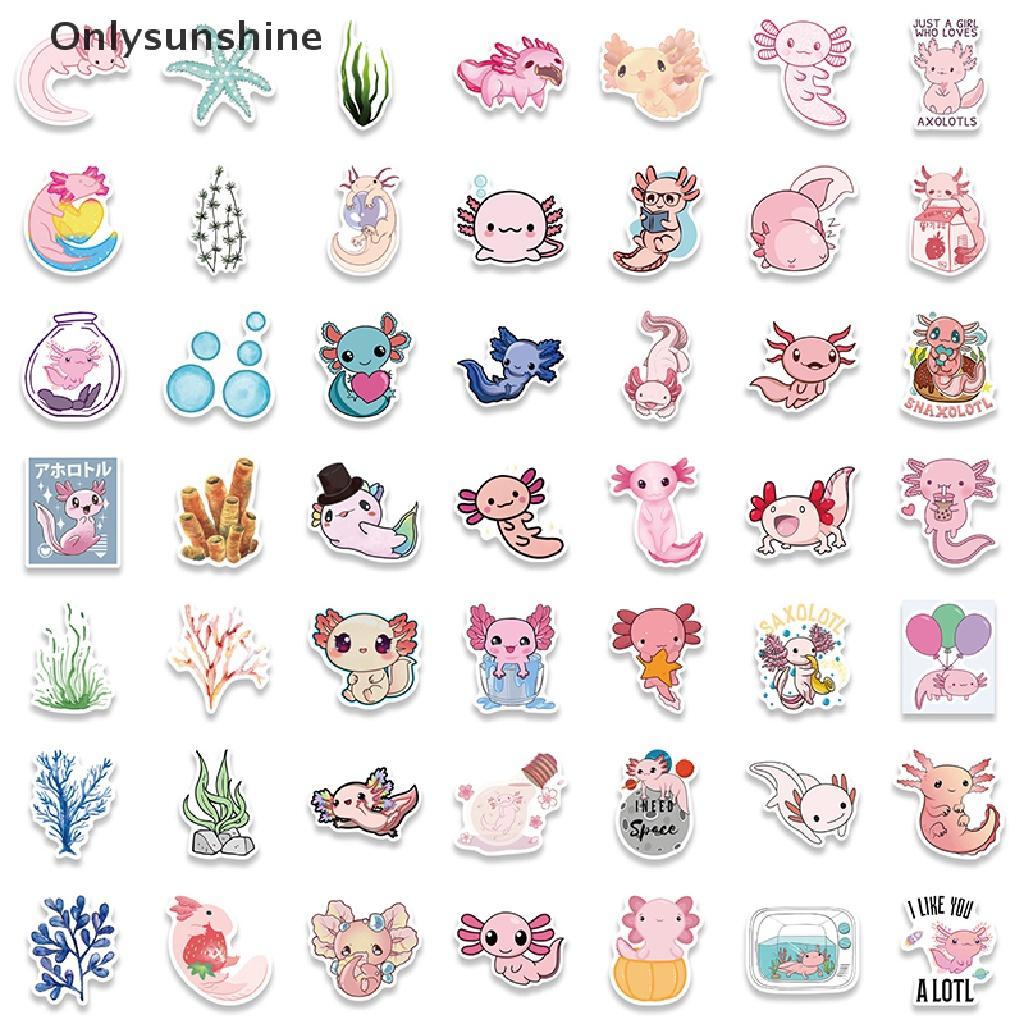 Bộ 100 Miếng Dán Hình Axolotl Động Vật Graffiti Dễ Thương Trang Trí Laptop / Trẻ Em