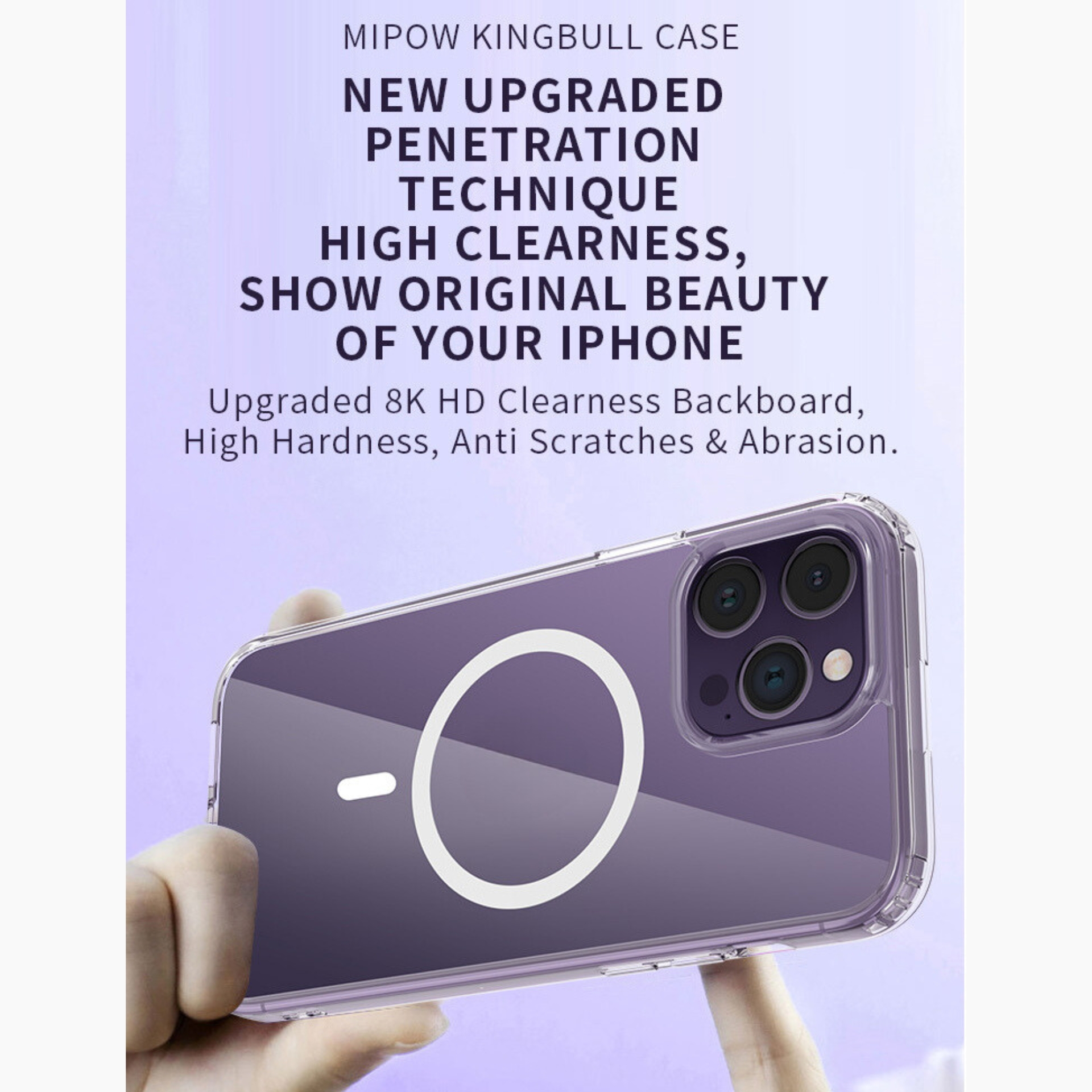 Ốp Lưng Trong Suốt Hỗ Trợ Sạc Từ Tính (MAG.SAFE) Dành Cho iPhone 15 Pro Max / 15 Pro / 15 Plus / 15, MIPOW TRANSPARENT - HÀNG CHÍNH HÃNG