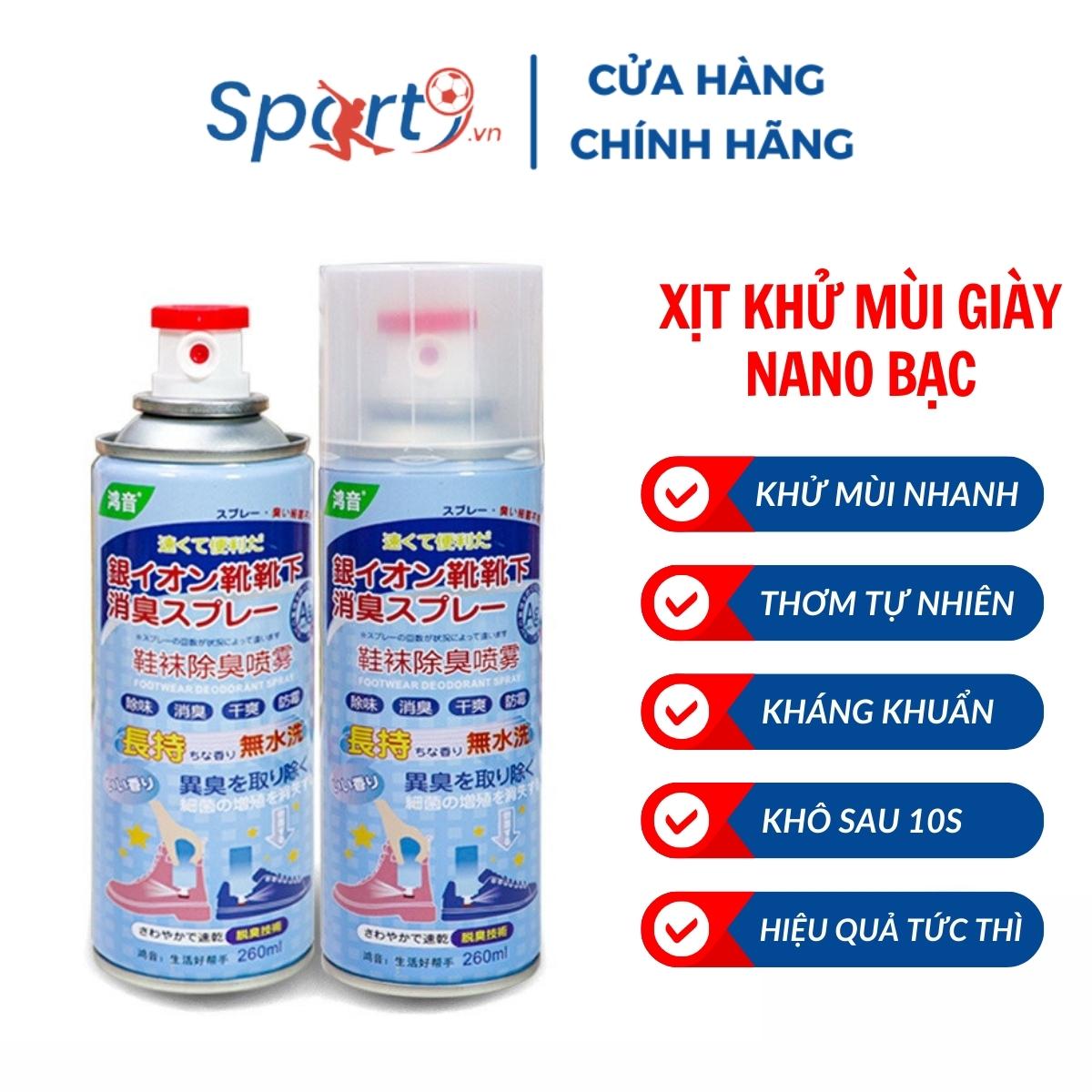 [Loại 1 chuẩn] Chai xịt khử mùi giày NANO bạc - 260ml