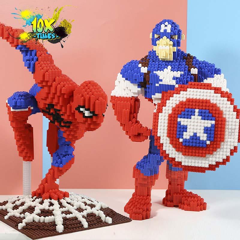 Đồ chơi lego 3d siêu nhân maver iron man người nhện quà tặng sinh nhật bạn trai, đồ decor
