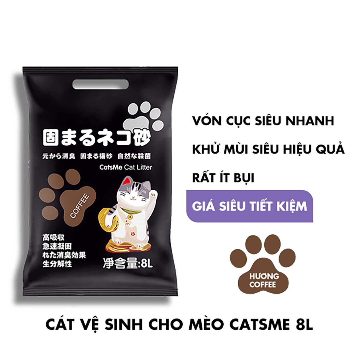 Cát Đất Sét Vệ Sinh Cho Mèo Catsme 8L Nhiều Mùi