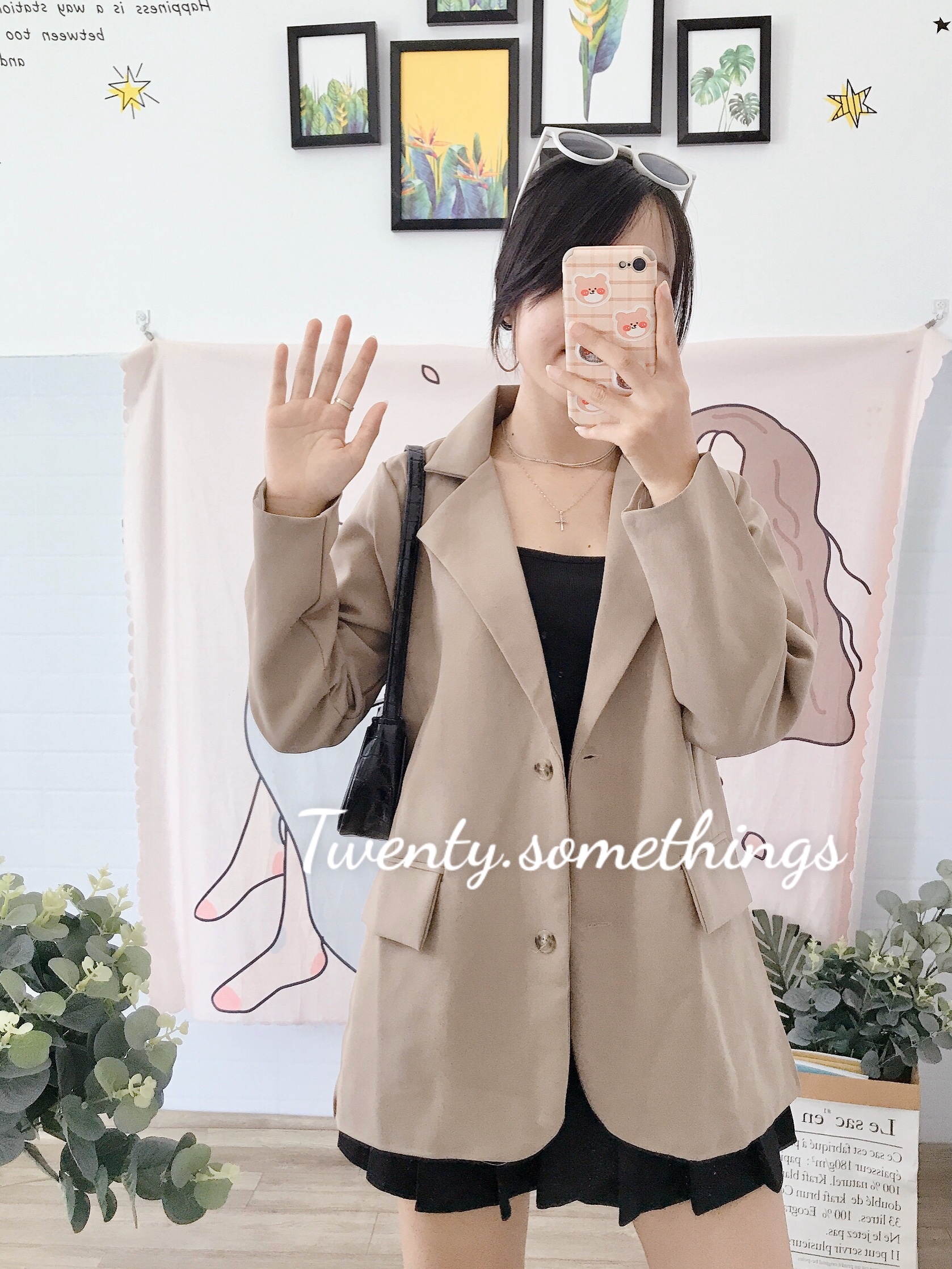 ÁO BLAZER NÂU TÂY HÀN QUỐC 2 LỚP (ảnh thật/sẵn/video)