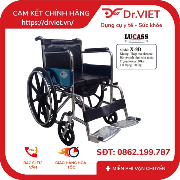 Xe lăn tay có bô vệ sinh LUCASS X-8B