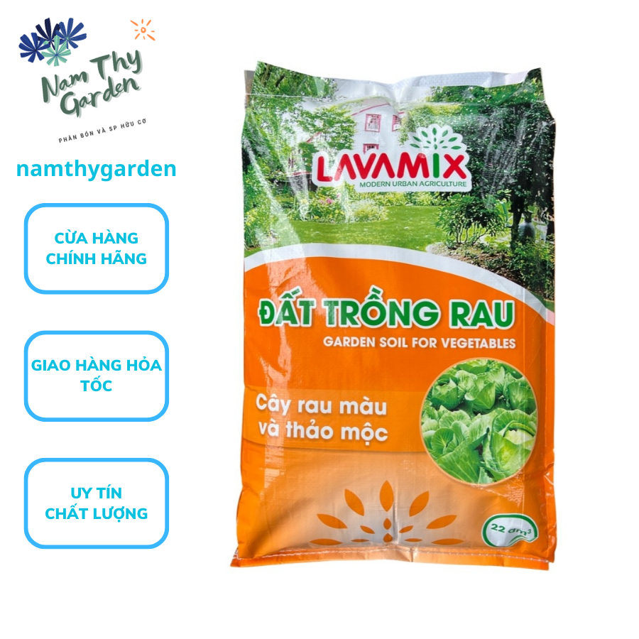 Đất trồng Rau Lavamix bao 20dm3 khoảng 9.5kg