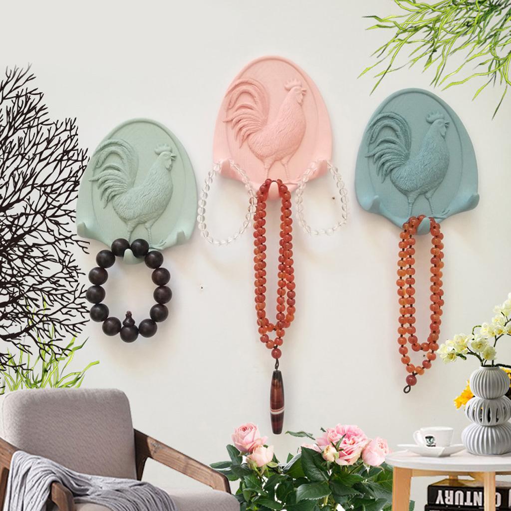3D Resin Animal Deer Head Self-adhesive Hook Wall Hanger Hooks Rack
