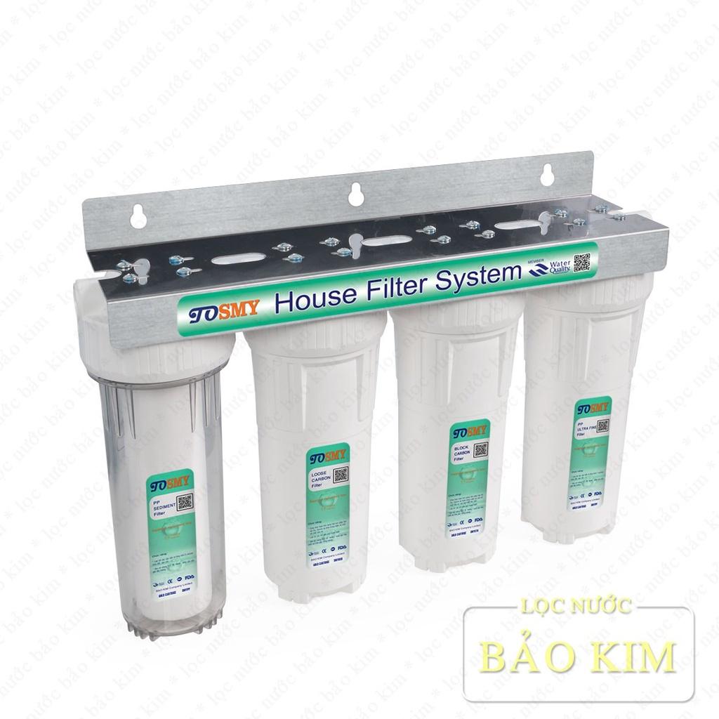 Bộ lọc nước sinh hoạt 4 cấp lọc SMY ly 02 gioăng chịu áp | ren 1/2'' | Hàng chính hãng