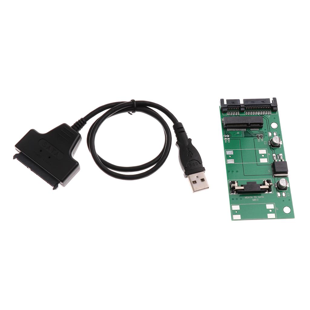 USB to mSATA Adapter, mSATA to SATA 2.5'' Adapter Card Cable, Support 50mm Mini SATA SSD