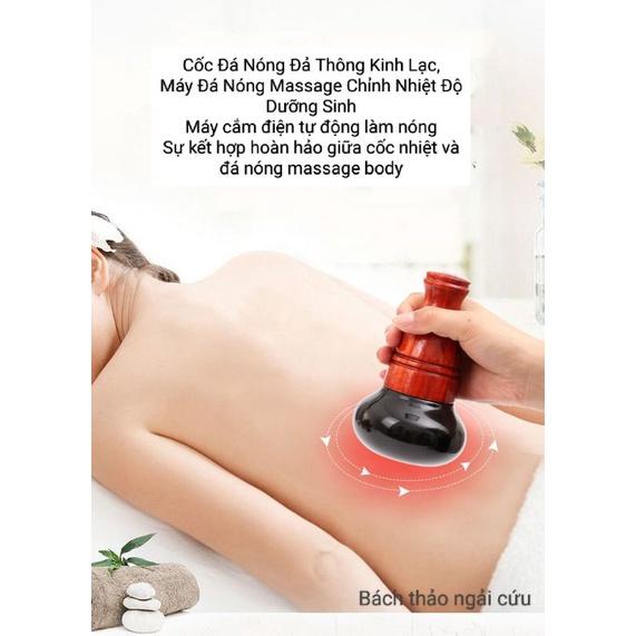 Massage đá nóng bằng điện.Cốc Nhiệt Đá Massage Body, Cốc Đá Nóng Đả Thông Kinh Lạc