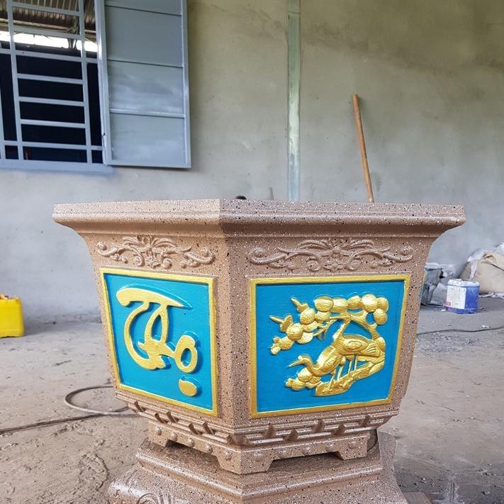 Khuôn đúc chậu cảnh lục giác 60 chữ Phúc- Lộc - Thọ- phối hoa nhựa ABS siêu bền