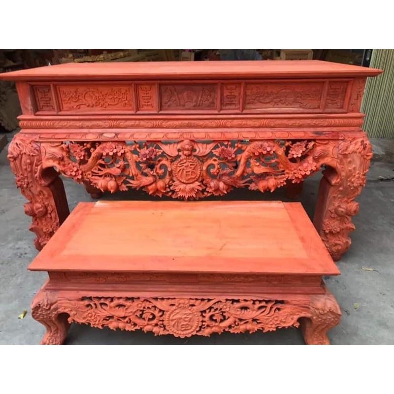 Sập thờ gỗ gụ lào chân 24cm