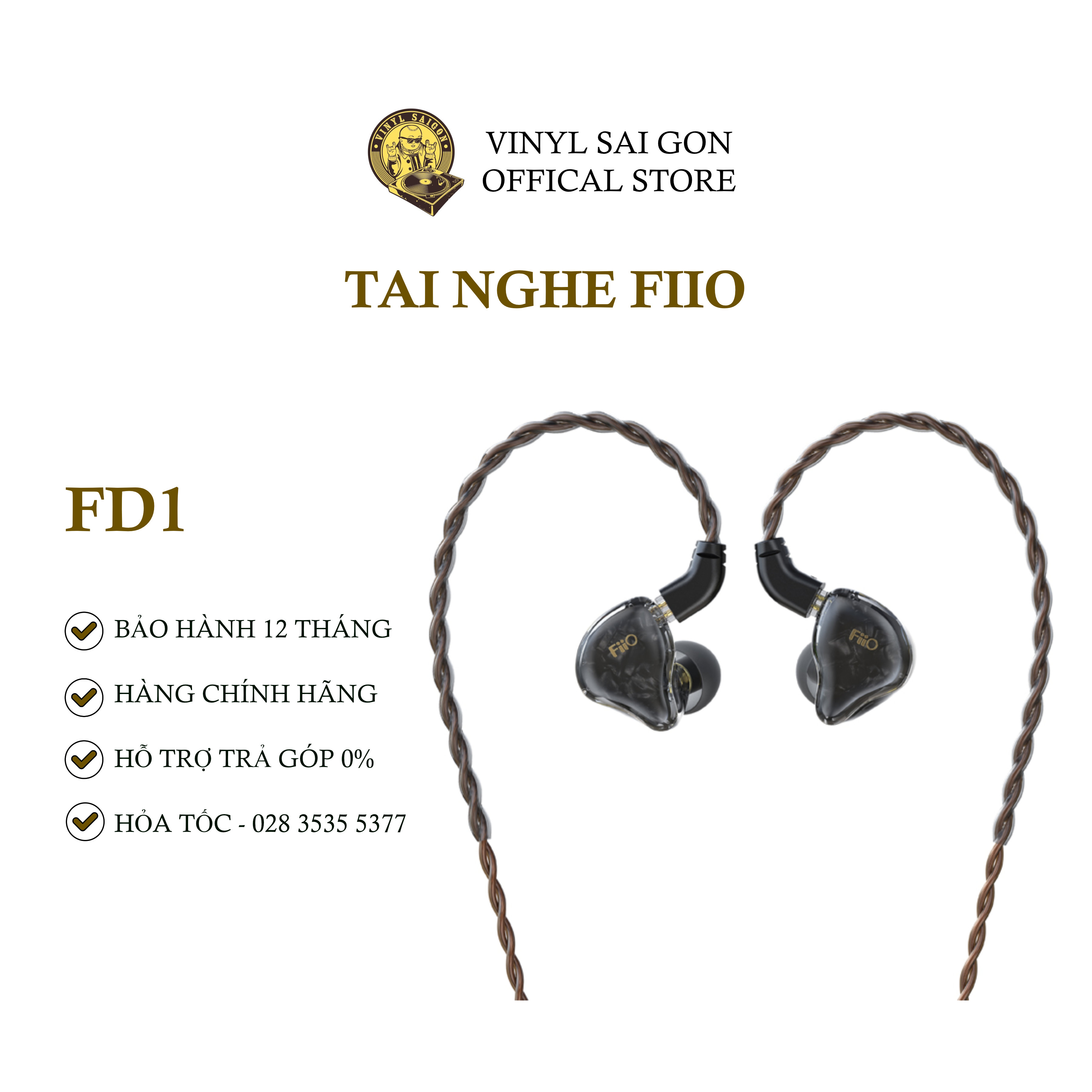 Tai Nghe Có Dây Nhét Tai FiiO FD1 - Hàng Nhập Khẩu