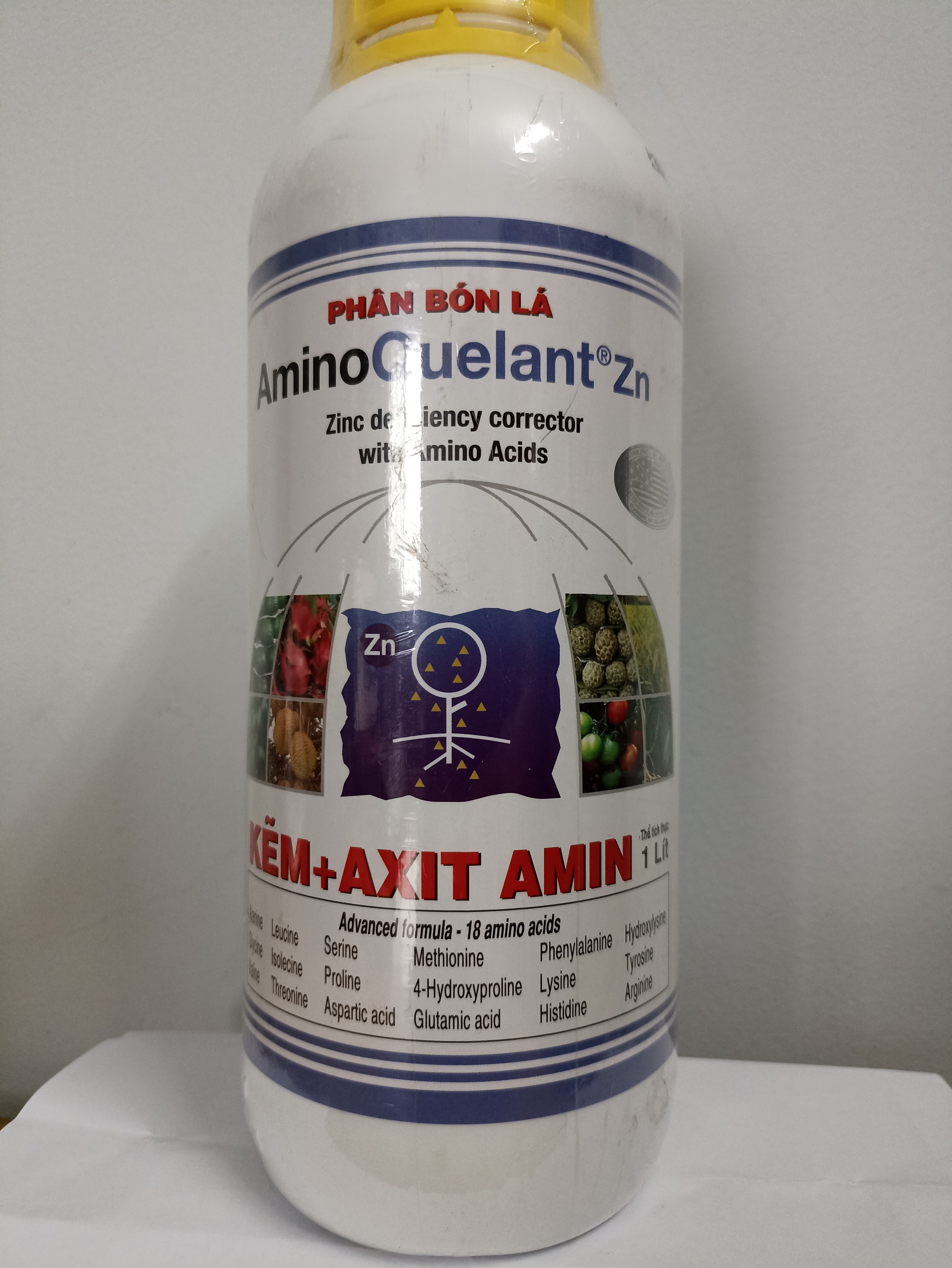 Phân bón lá AminoQuelant Zn bổ sung kẽm và 18 amino acids - chai 1 lít