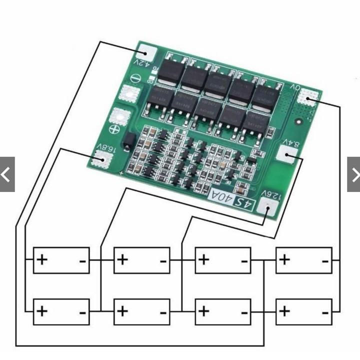 Mạch 2s, 3s, 4s - 40A, sạc cân bằng và bảo vệ pin Li-ion 3.7V.