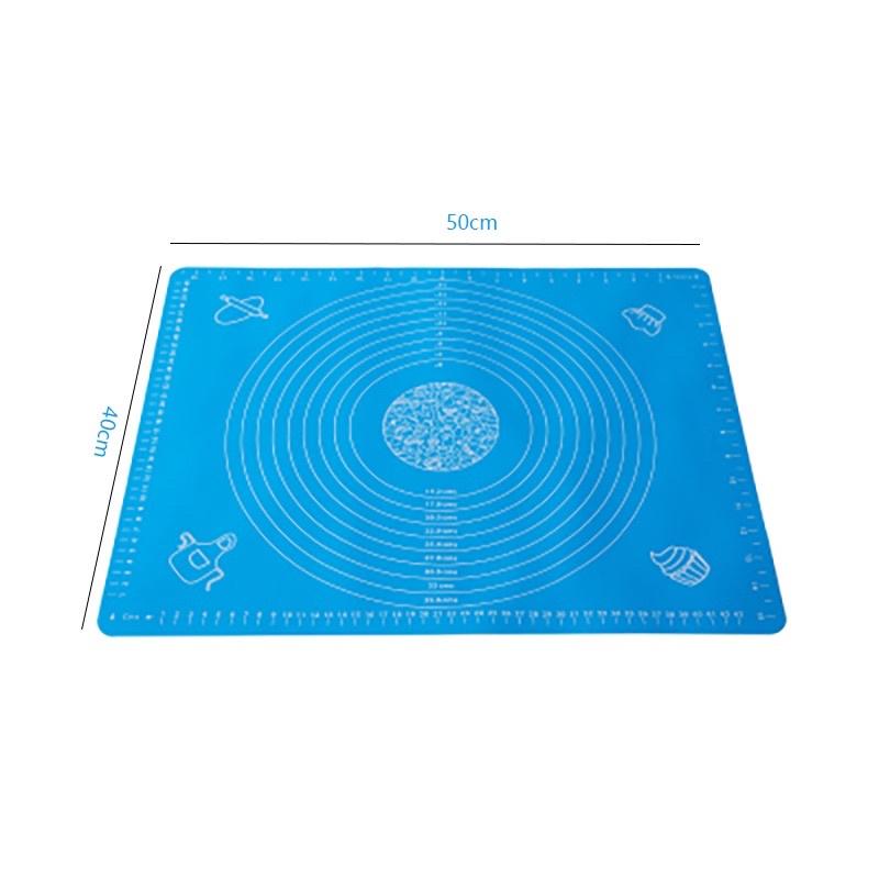 Tấm lót nhào bột Silicon có thước đo tiện dụng làm bánh - Thớt thảm nhựa nhồi cán bột chống dính