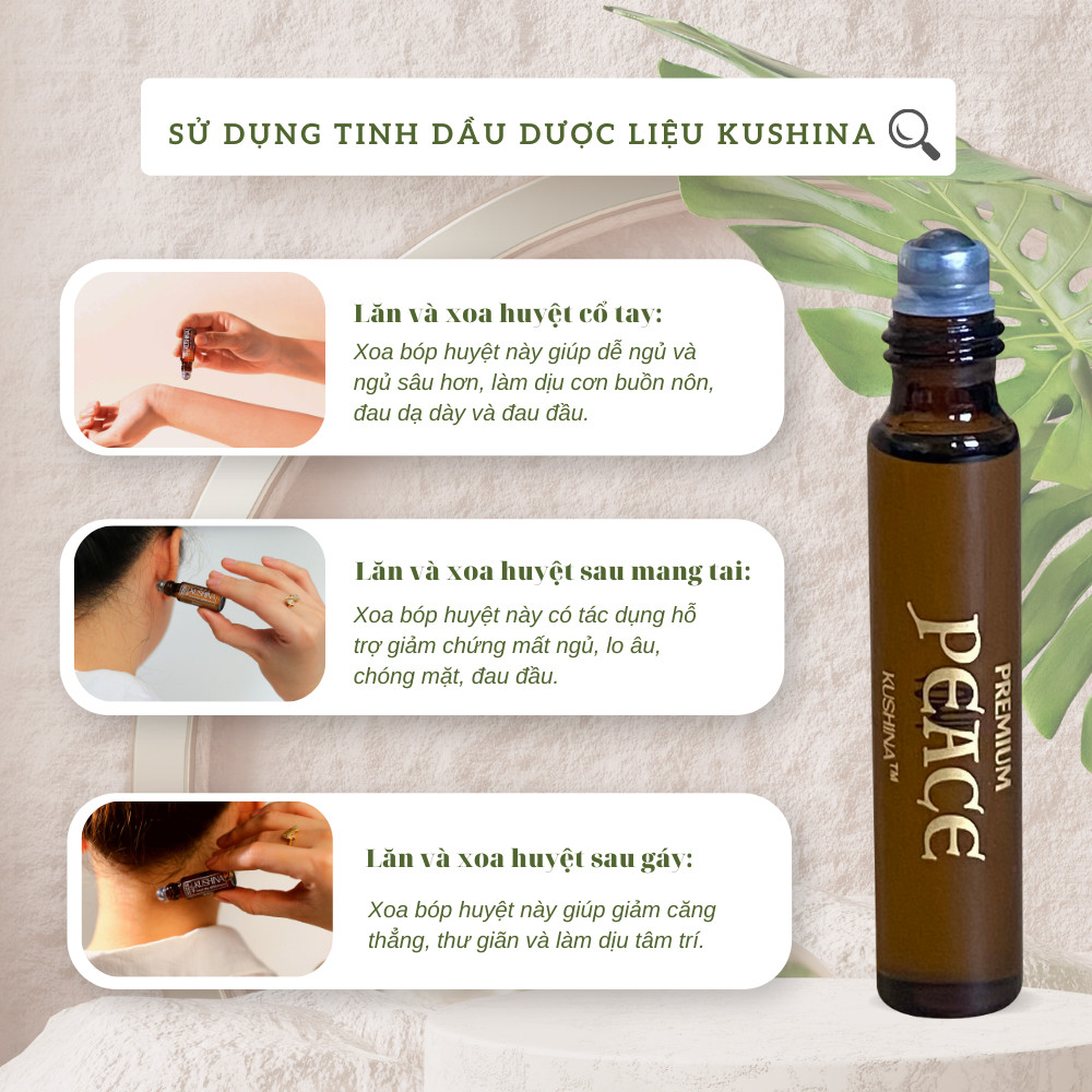 Tinh dầu lăn dược liệu an lạc Kushina giúp ngủ ngon hương thơm thư giãn 10 ml