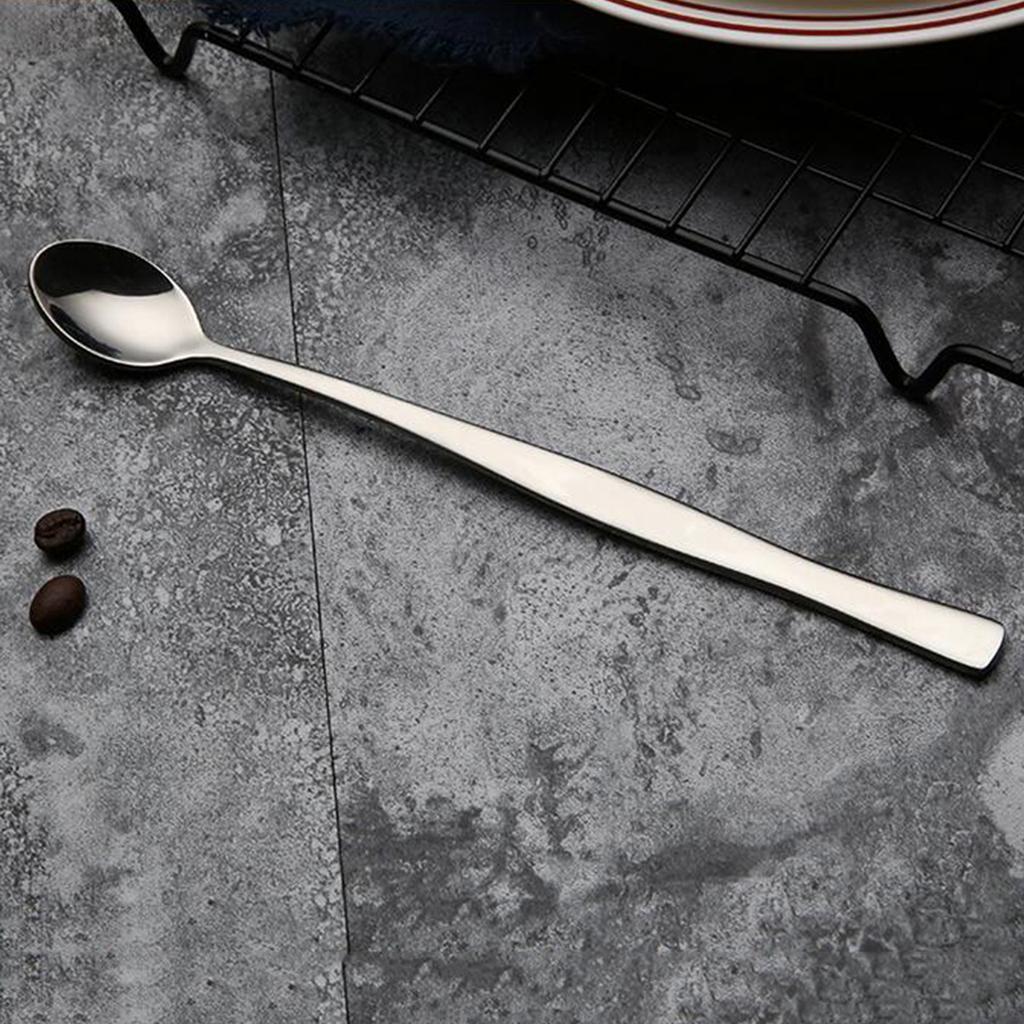 Stainless Steel Long Handle Spoon Mixing Stirring Bar Flatware Tableware
