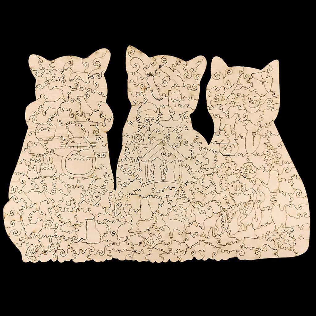 Đồ chơi xếp hình gỗ wooden jigsaw puzzles Beautiful Cats 168 mảnh ghép-M size