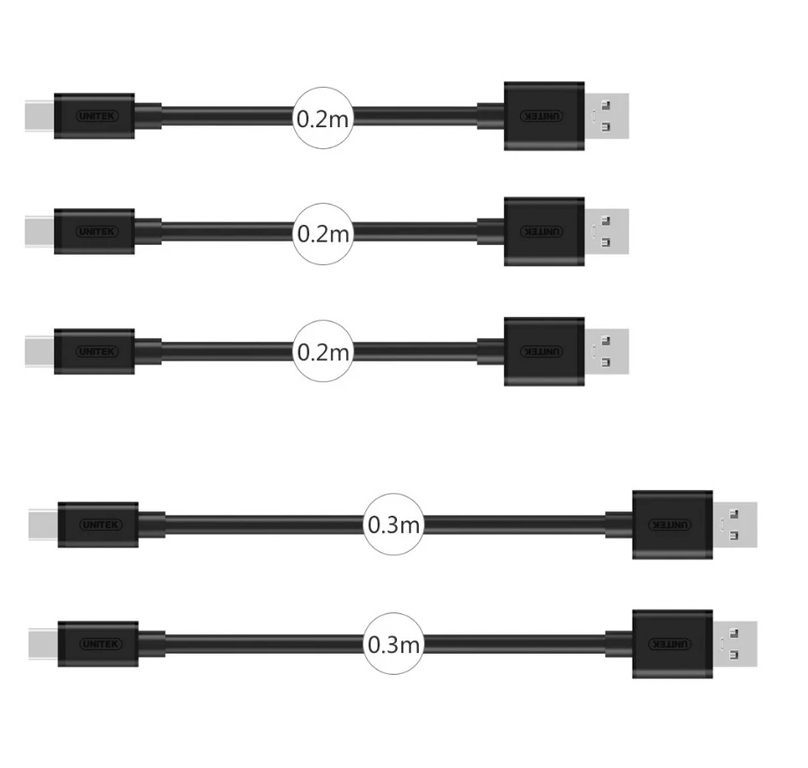 CÁP USB 2.0 -&gt; MICRO USB 5 IN 1 UNITEK (Y-C 4007BK) hàng chính hãng