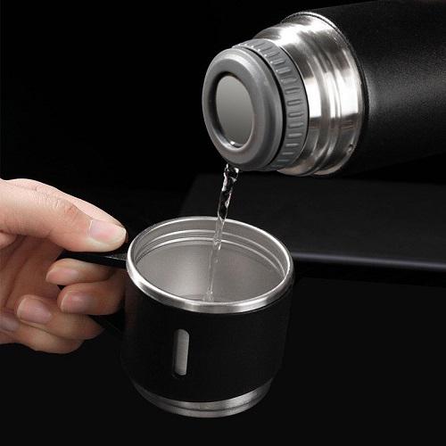 Bình Giữ Nhiệt Cao Cấp 500ml Lõi Inox 304 Tặng Kèm 2 Cốc Cách Nhiệt, Fullbox Làm Quà Tặng Sang Trọng