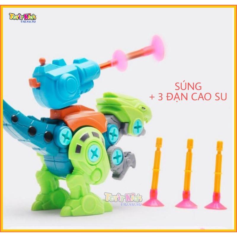 Khủng long lắp ráp, có súng bắn được, size to 20cm, tháo lắp bằng Tua vít