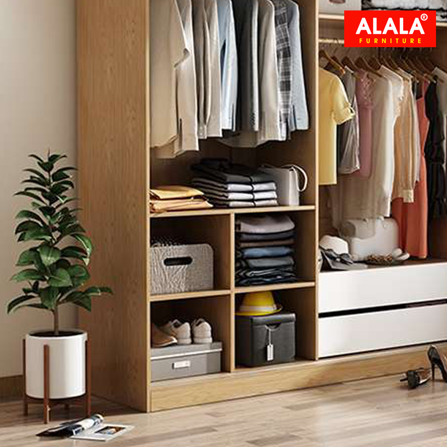 Tủ quần áo ALALA265 (1m8x2m) gỗ HMR chống nước - www.ALALA.vn - 0939.622220