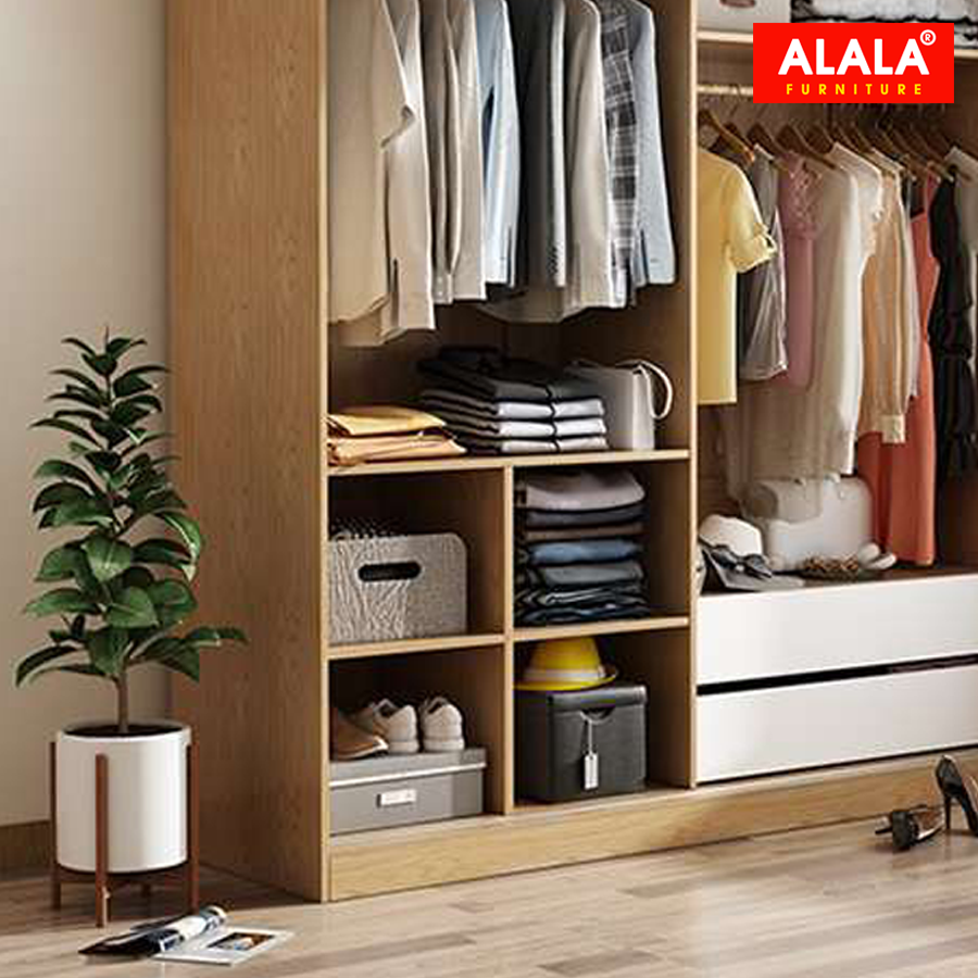 Tủ quần áo ALALA265 (2mx2m) gỗ HMR chống nước - www.ALALA.vn - 0939.622220